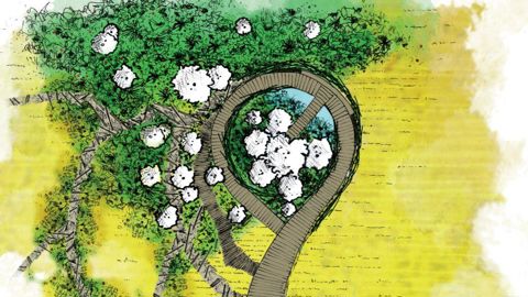 Emma, Philippe et Baptiste ne peuvent abandonner leur jardin à la destruction. Il peut trouver du sens à une échelle plus vaste, ou trouver place dans un autre site... ©Paysagistes du jardin « On récolte… »